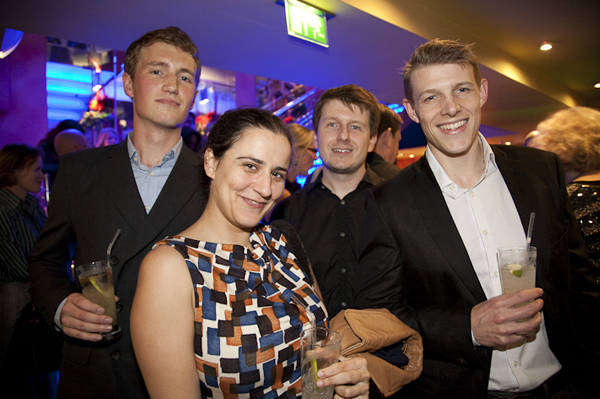 Merry guests at the cocktail reception